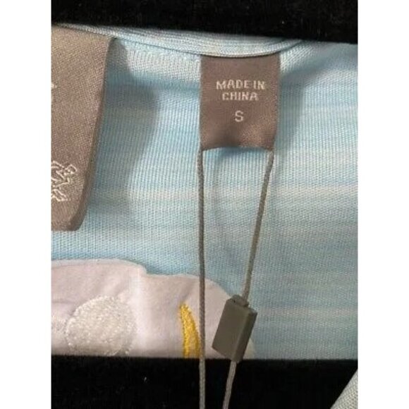 Ashcroft Mens Small Aquatic Blue Polo Shirt with Embroidered Design Size S - Picture 6 of 9